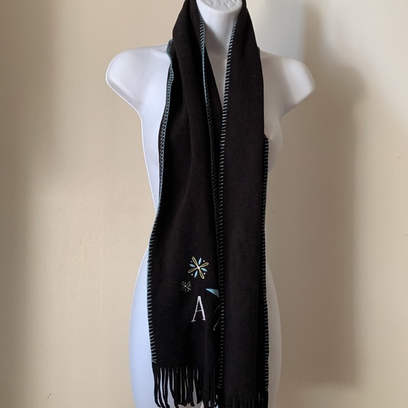 Vintage Disney Direct black Tinkerbell scarf with initial “A” - Picture 2 of 5